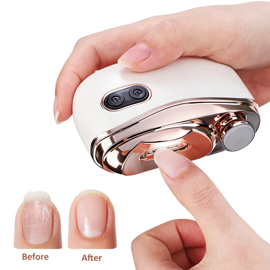 Electric Automatic Nail Trimmer and Polisher with LED Light