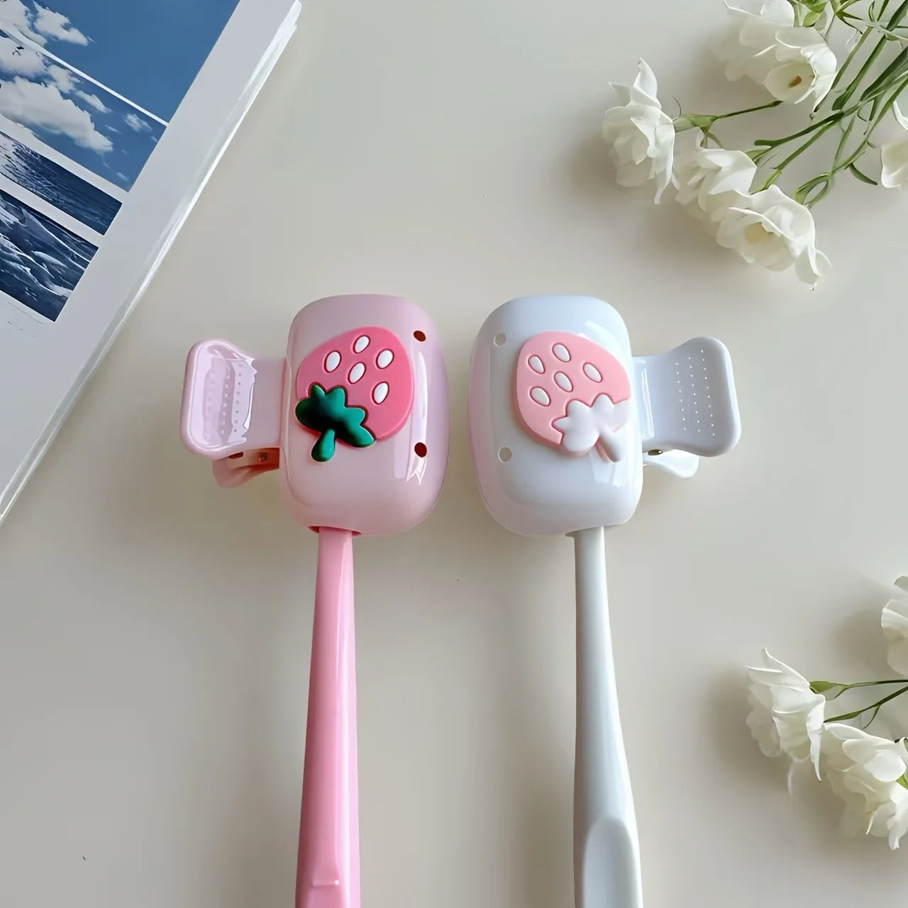 Strawberry Shaped Toothbrush Protective Cover Set - 1