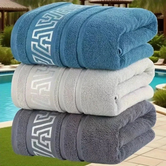 Absorbent Geometric Striped Face and Hair Towel