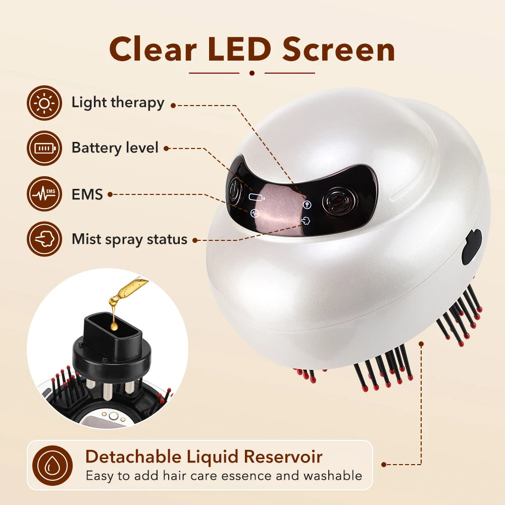 Electric Scalp Massager with Red Light Therapy and Oil Applicator - 13