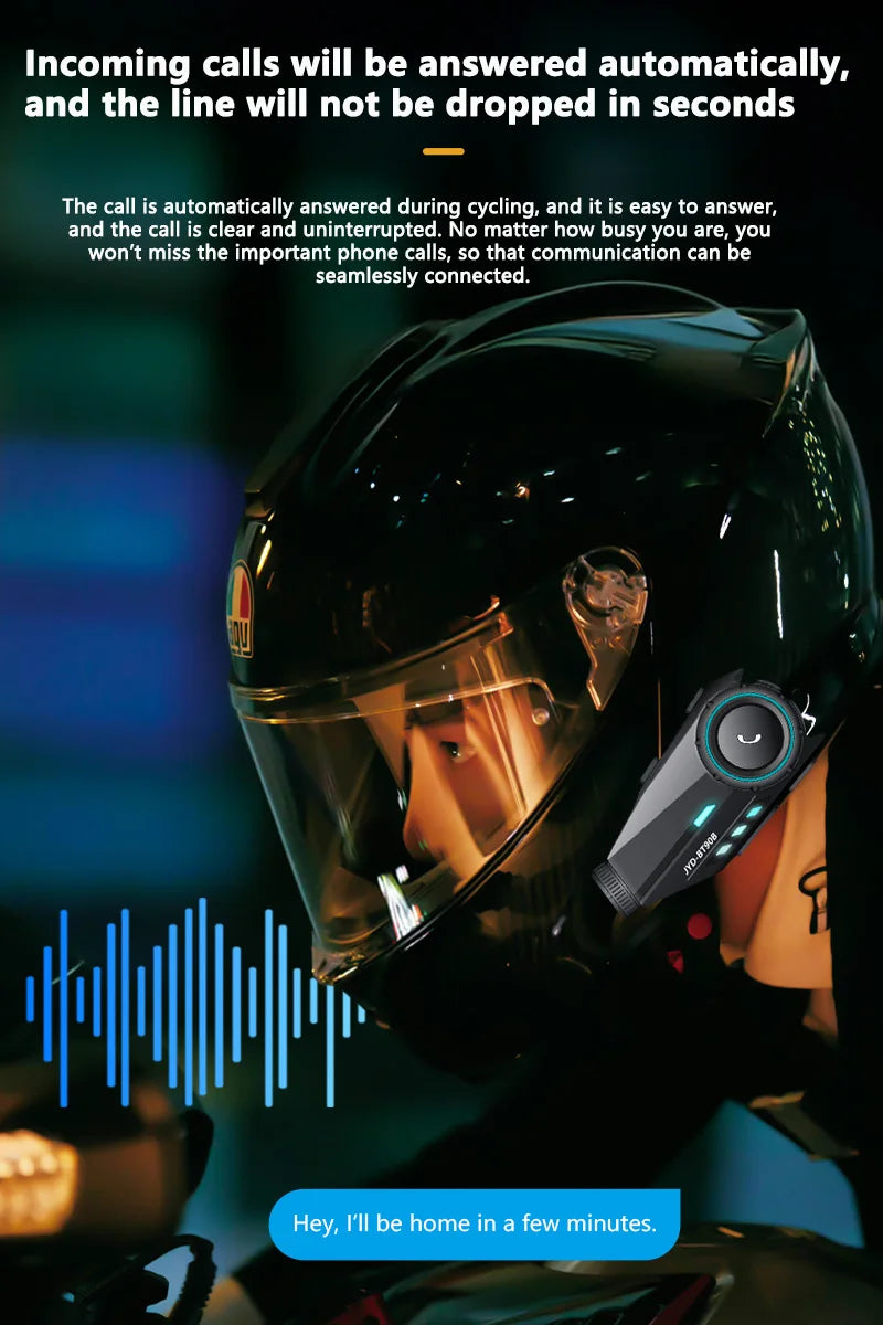 Bluetooth 5.4 Motorcycle Helmet Headset with 1080P Camera Intercom - 13