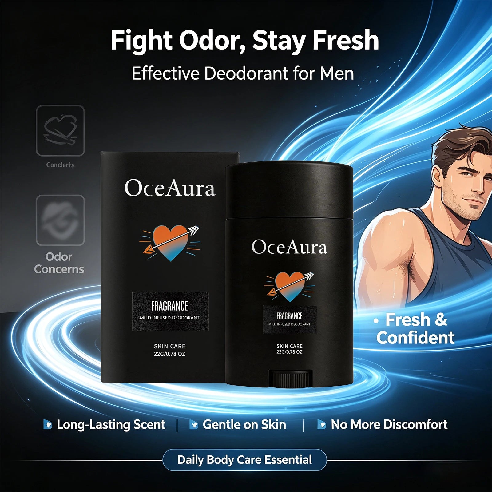 Long-Lasting Solid Deodorant Stick for Men - 4