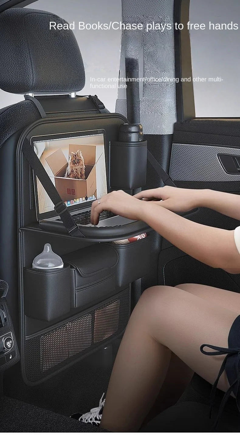 Car Backseat Organizer with Foldable Dining Table and Tablet Holder - 9