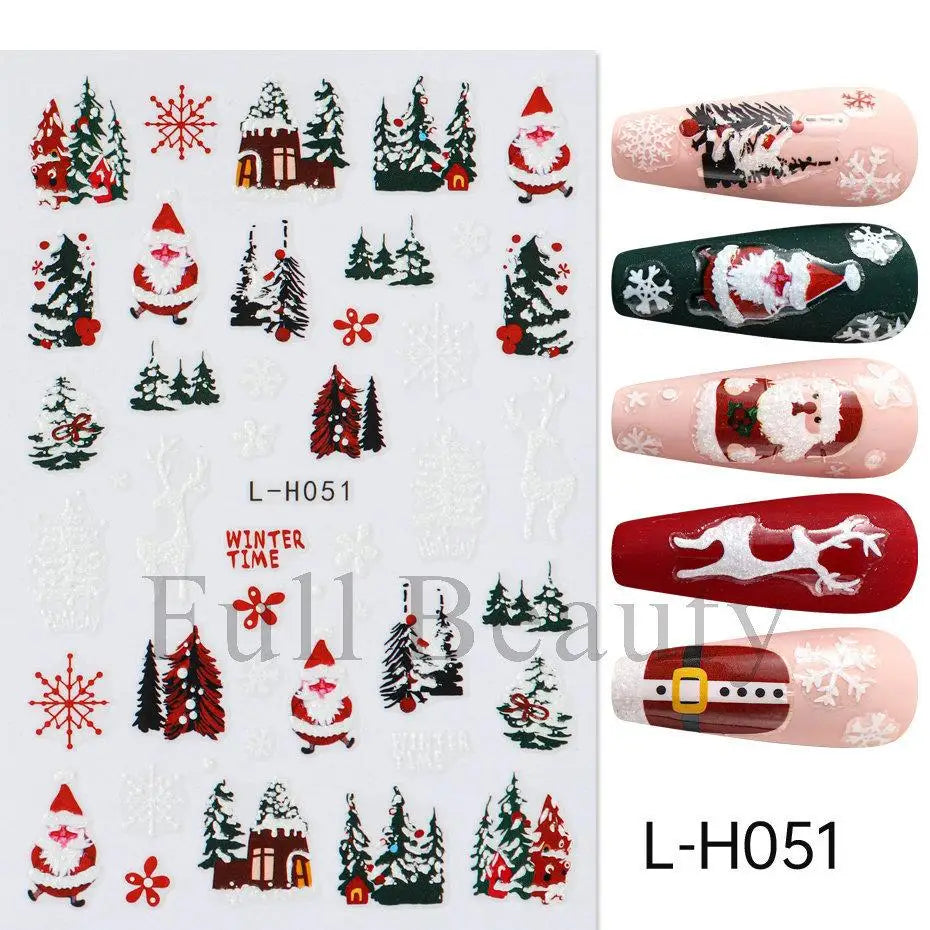 3D Christmas Cartoon Self-Adhesive Nail Art Decal Stickers - 68
