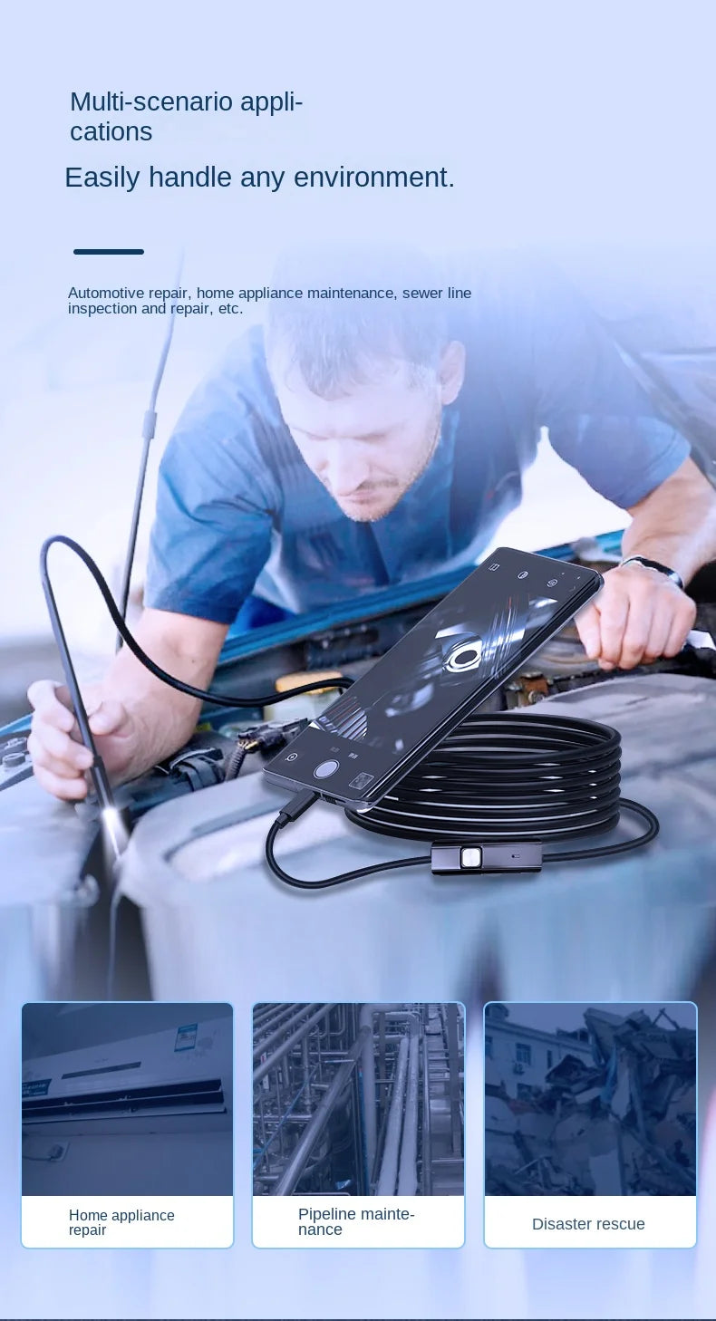 HD Waterproof Inspection Endoscope Camera for Android and PC - 16