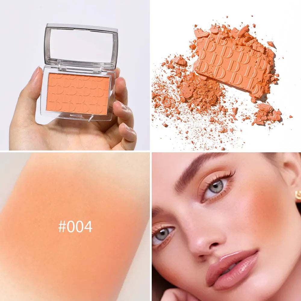 Matte Embossed Blush Palette with Professional Brush - 6