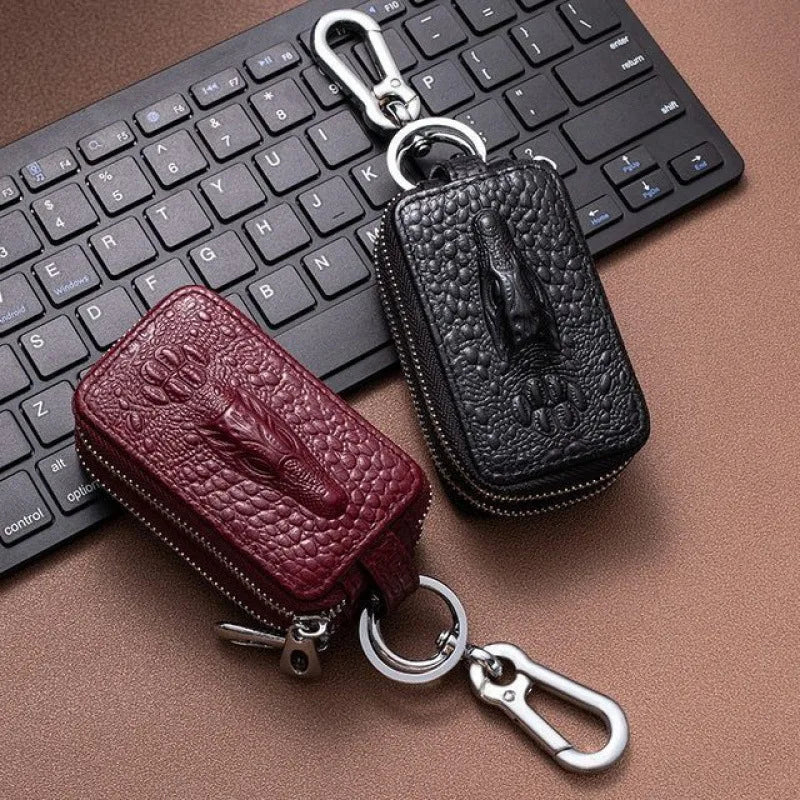 Leather Car Key Case with Waist Clip