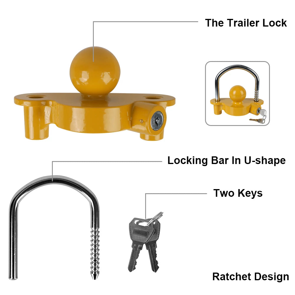 Heavy Duty Adjustable Trailer Hitch Coupler Lock