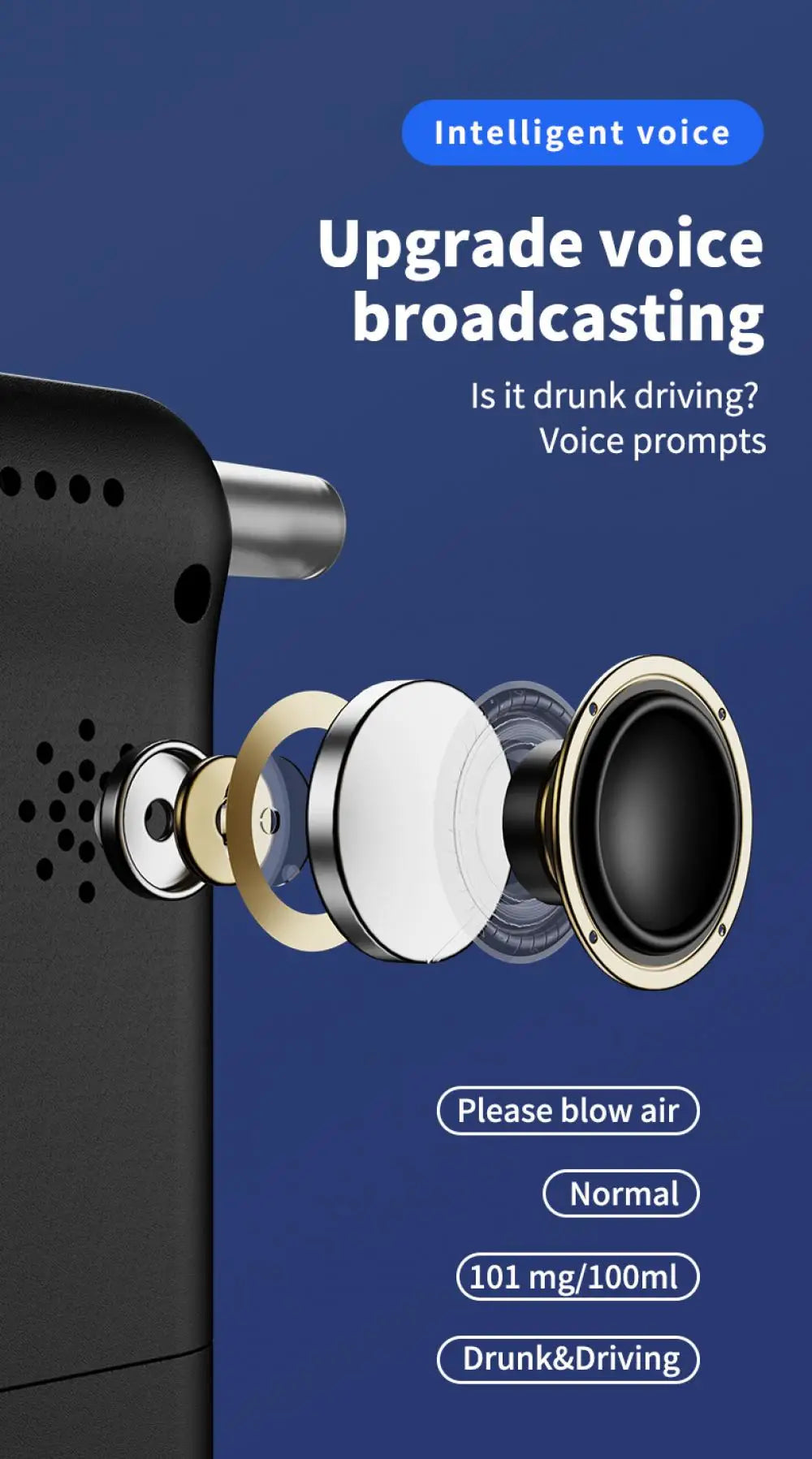 Portable Digital Breathalyzer Alcohol Tester