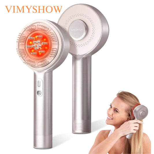 Electric Scalp Massager Comb with Red Light and Hair Serum Applicator