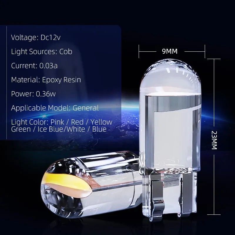 T10 W5W COB LED Interior and License Plate Replacement Bulbs