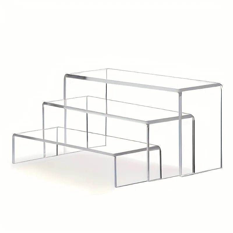 Clear Acrylic U-Shaped Display Riser for Collectibles and Makeup - 7