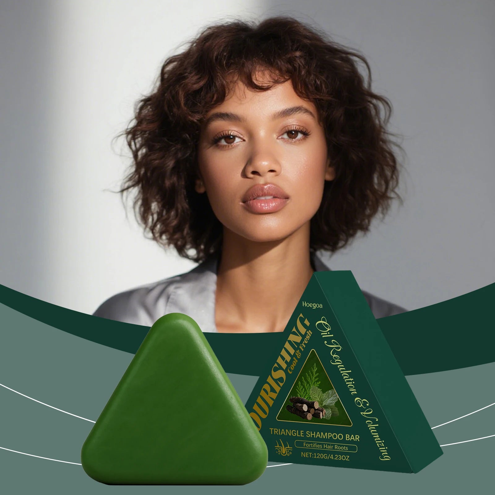 Herbal Triangle Hair Growth Shampoo Bar for Oil Control and Repair - 7