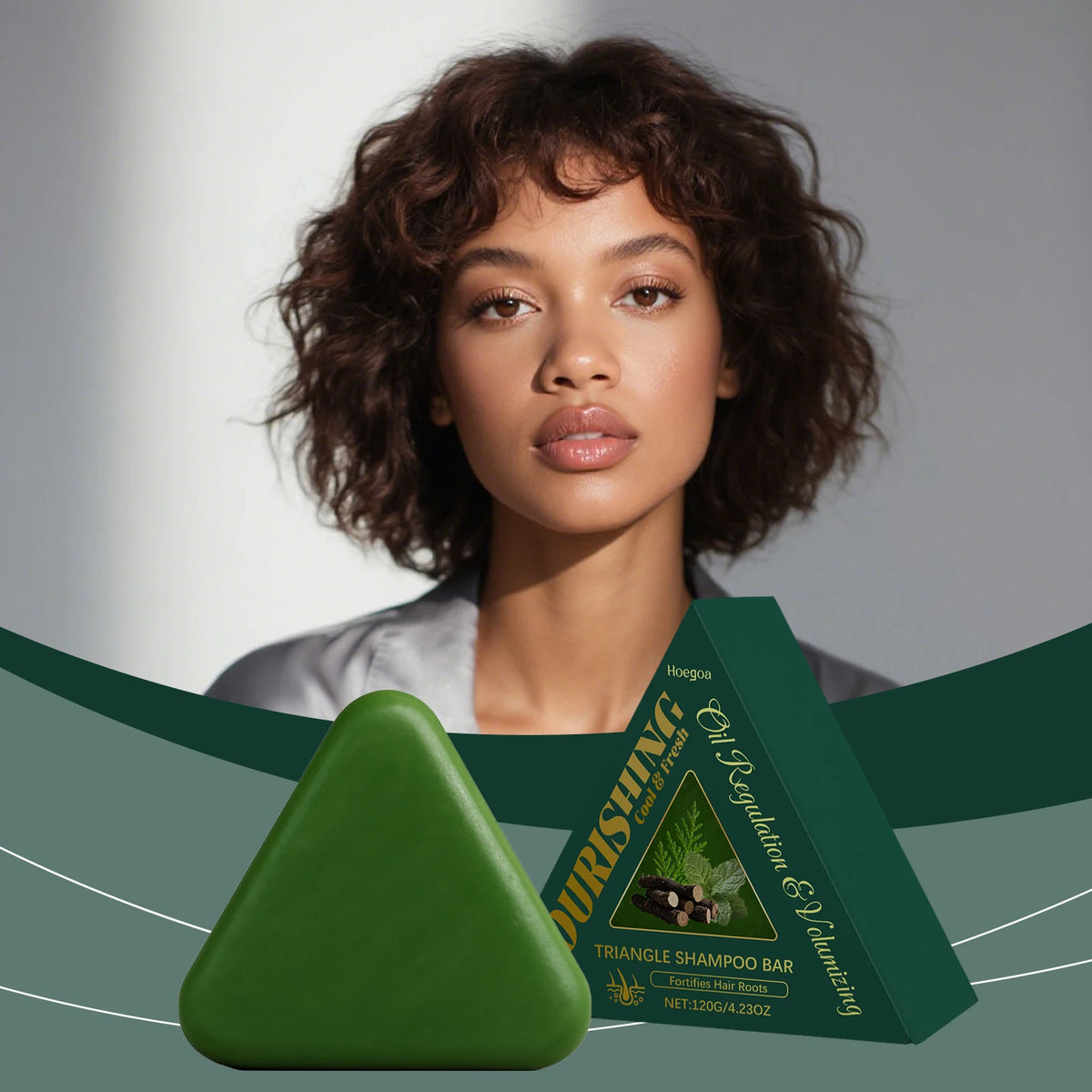 Herbal Triangle Hair Growth Shampoo Bar for Oil Control and Repair
