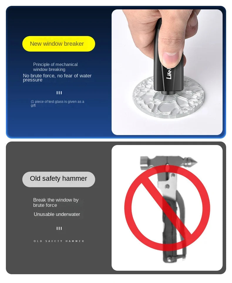 Emergency Car Window Breaker and Seat Belt Cutter Tool