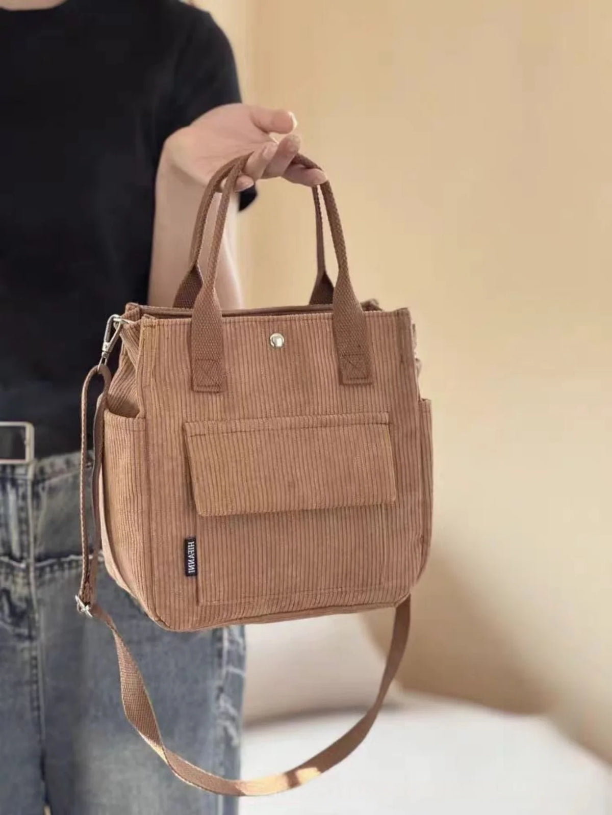 Multifunctional Corduroy Casual Shoulder and Handbag