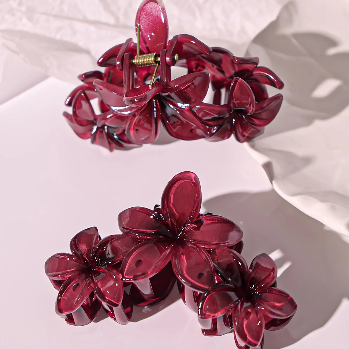 Hawaiian Plumeria Flower Hair Claw Clips Non Slip Beach Accessories