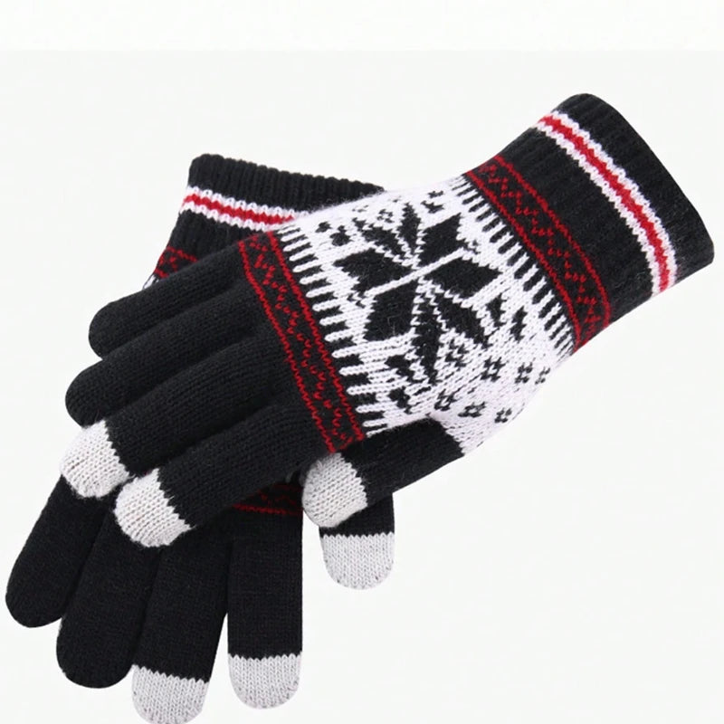 Touchscreen Snowflake Pattern Winter Gloves for Men and Women - 6
