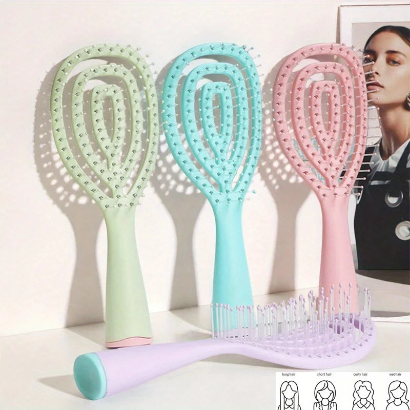 Vented Spiral Detangling Hair Brush for Wet and Dry Hair