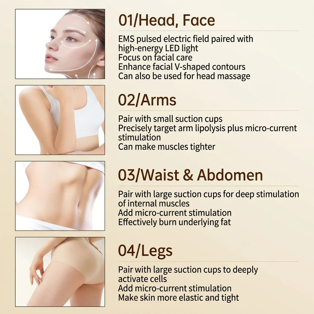 5-in-1 LED Microcurrent Body & Face Sculpting Massage Device