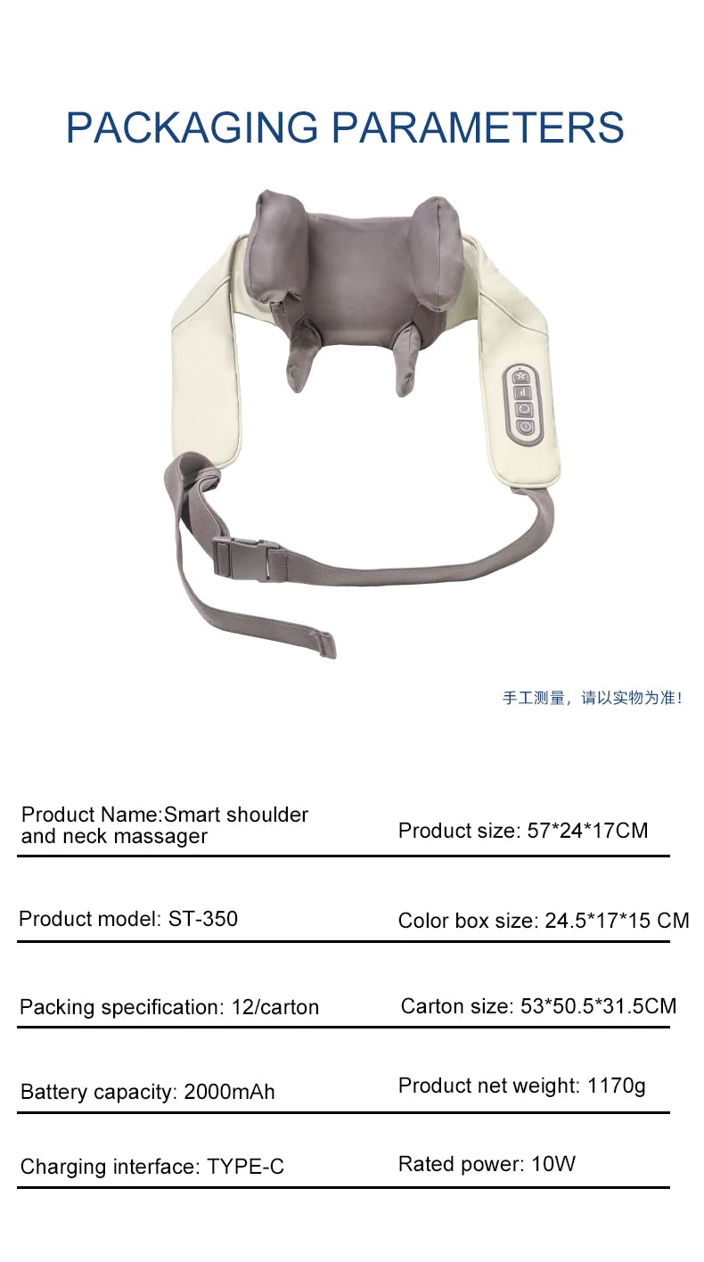 Wireless 6D Heated Neck and Shoulder Deep Tissue Massager - 19