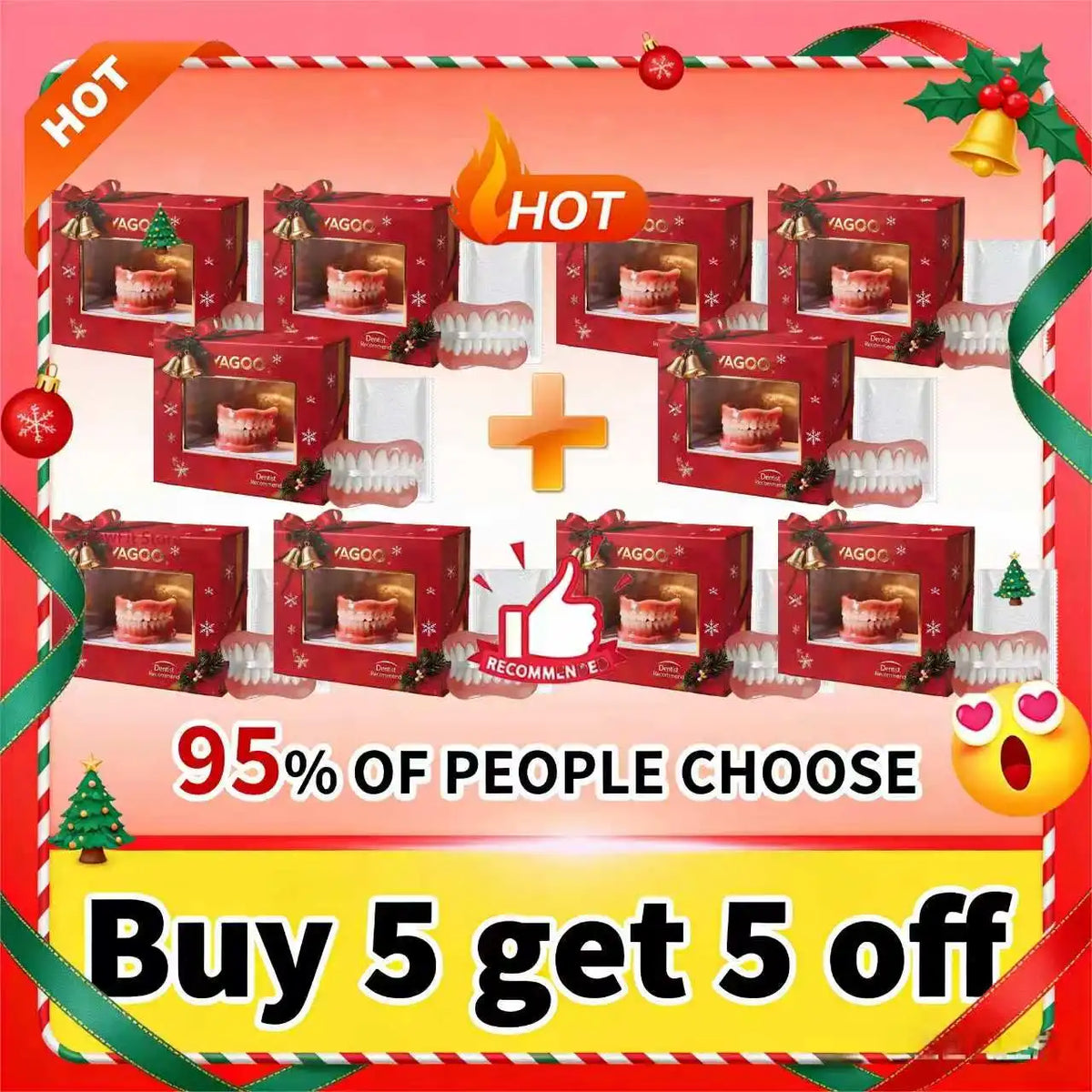 Instant Smile Silicone Dentures for Upper and Lower Teeth