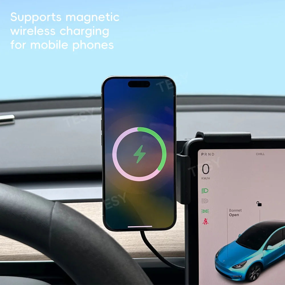 Magnetic Wireless Car Charger Mount for Tesla Screen - 13