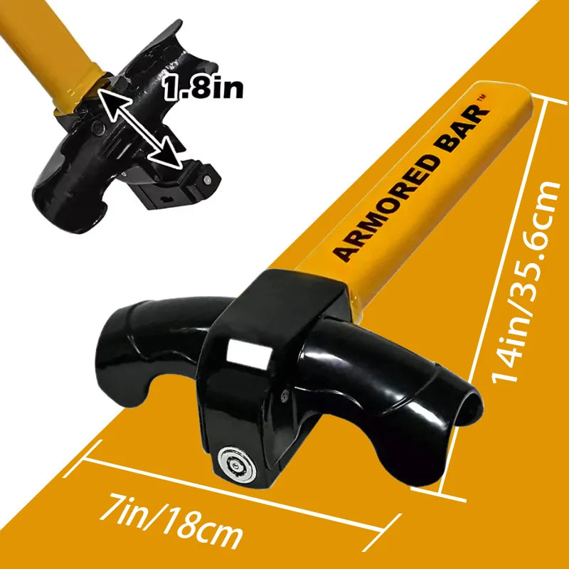 Heavy-Duty T-Bar Steering Wheel Lock for Car Security - 2