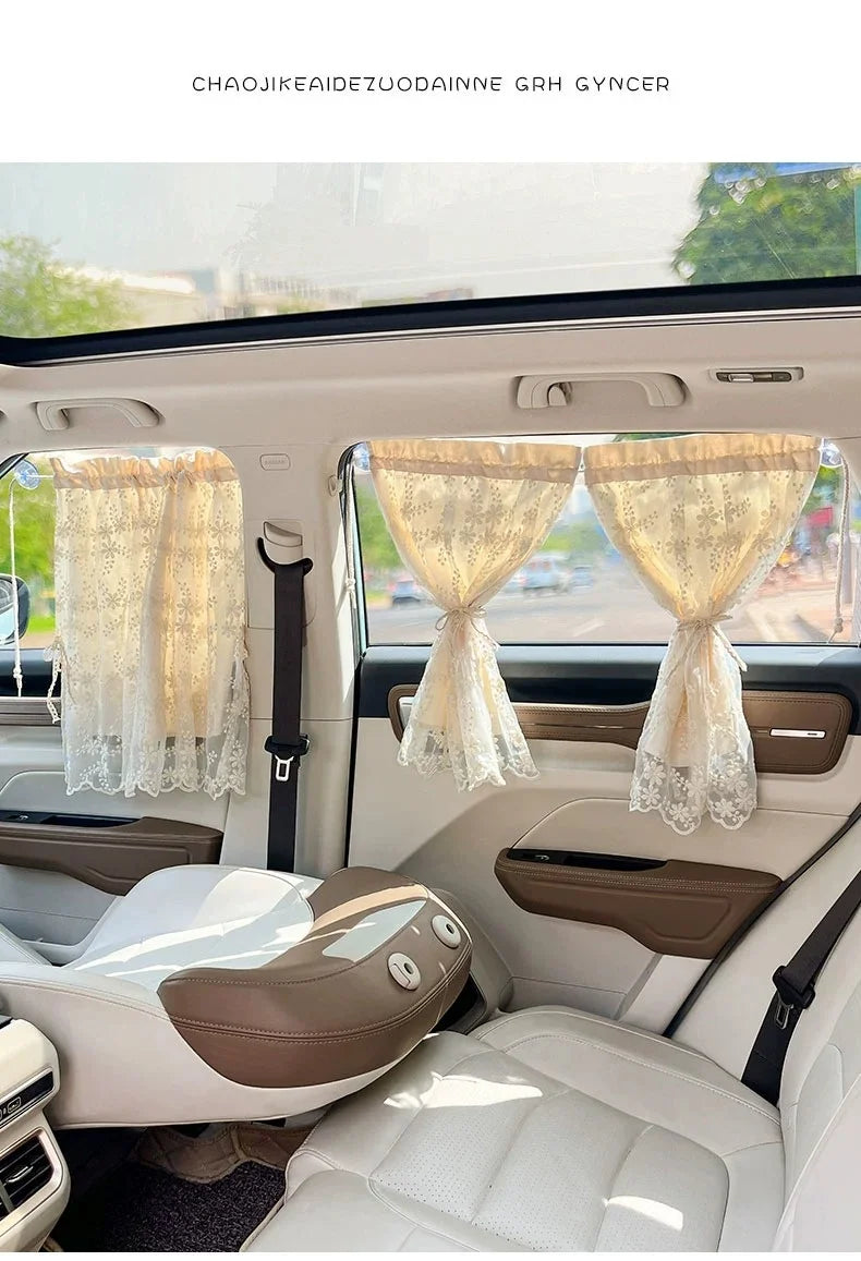 Floral Print Retractable Car Window Sunshade