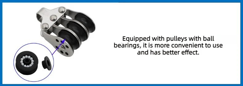 Stainless Steel Locking Pulley for Marine and Outdoor Rope Applications - 9