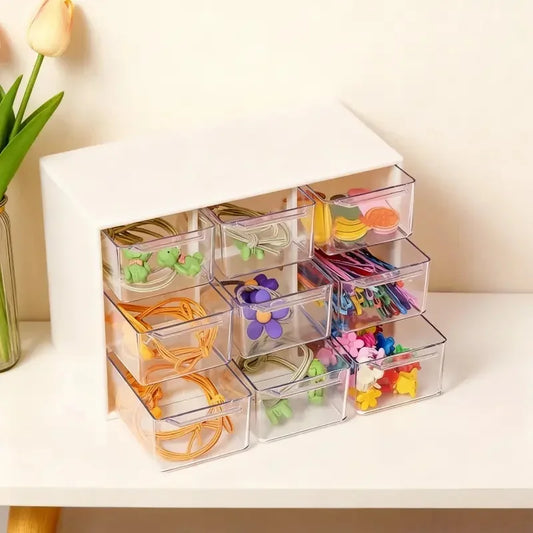 9-Drawer Stackable Desktop Organizer for Makeup and Crafts