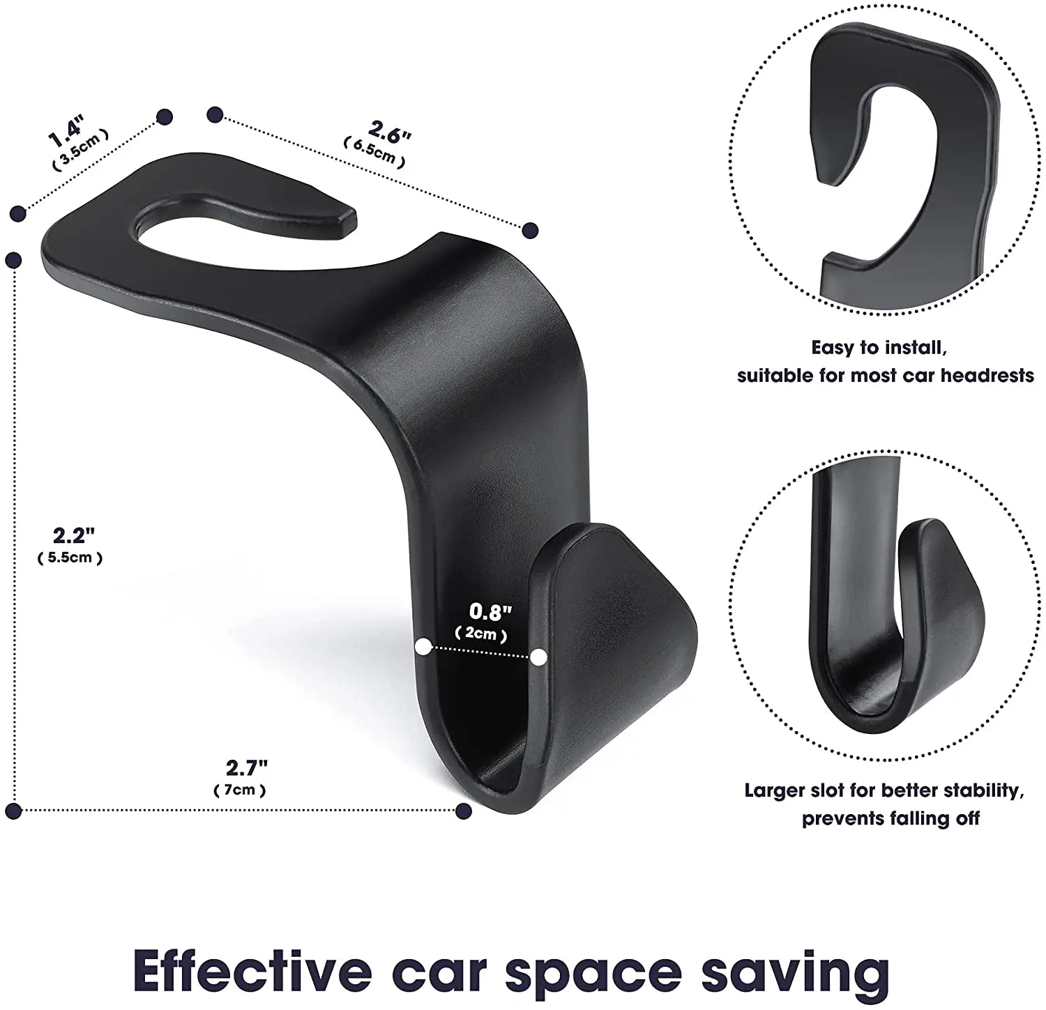 Universal Car Seat Headrest Organizer Hooks - 3