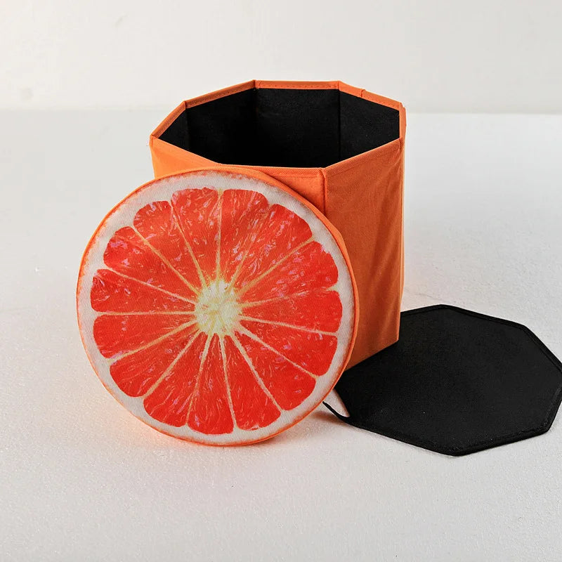 Fruit Pattern Foldable Storage Stool and Ottoman