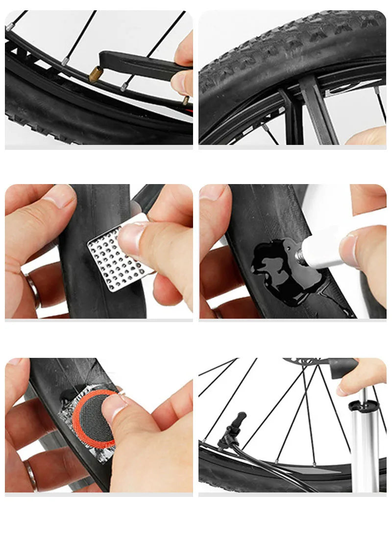 Portable Bike Tire Repair Kit for Road and Mountain Bikes - 6