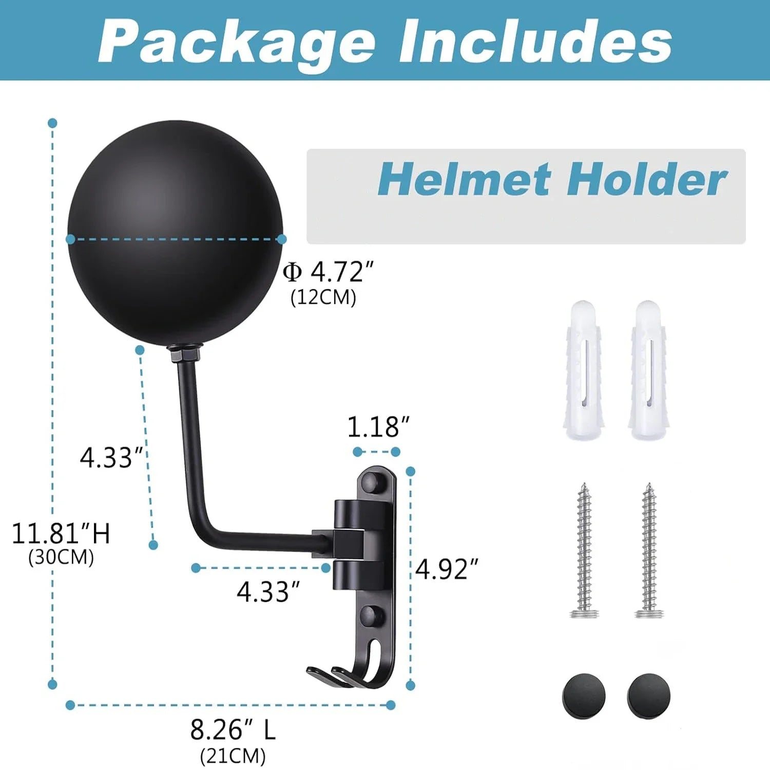 Rotating Wall-Mount Helmet Holder with Storage Hook - 12