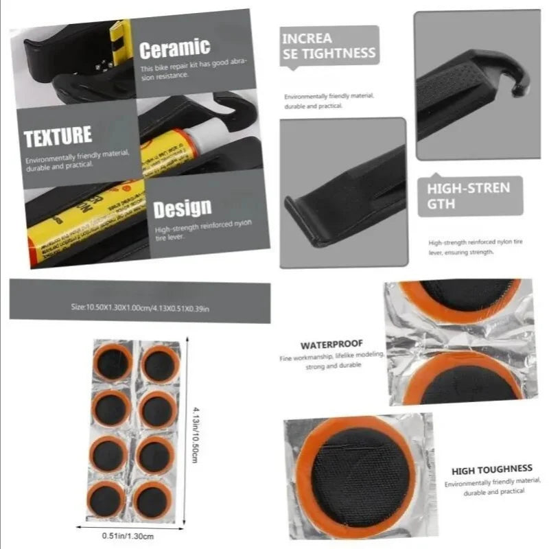 Portable Bicycle Tire Puncture Repair Kit - 4