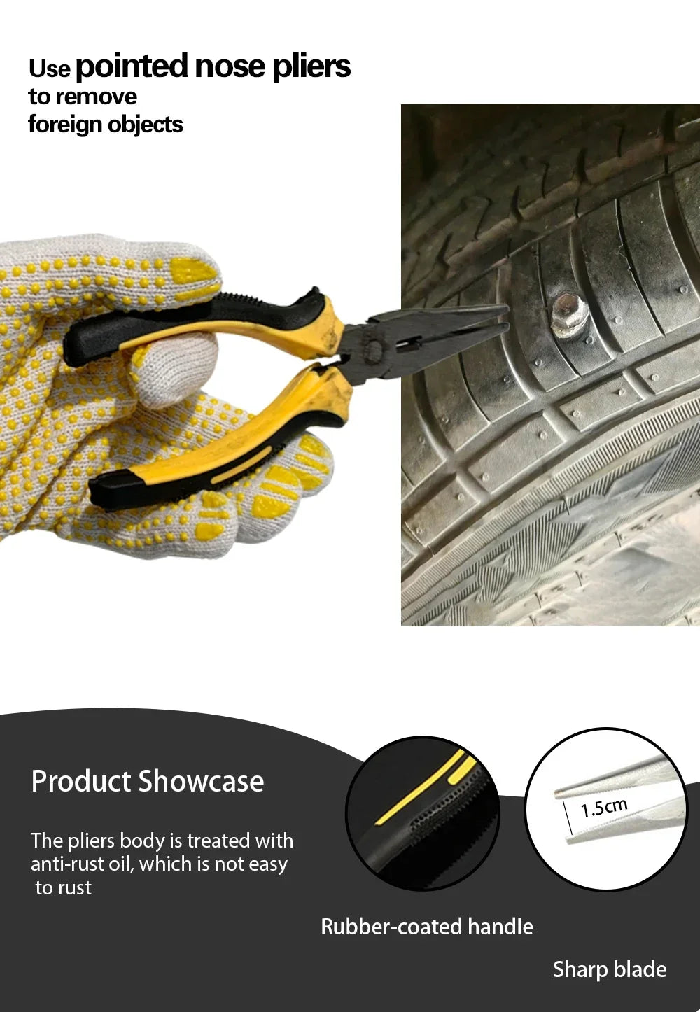 Emergency Tire Puncture Repair Kit for Cars and Motorcycles