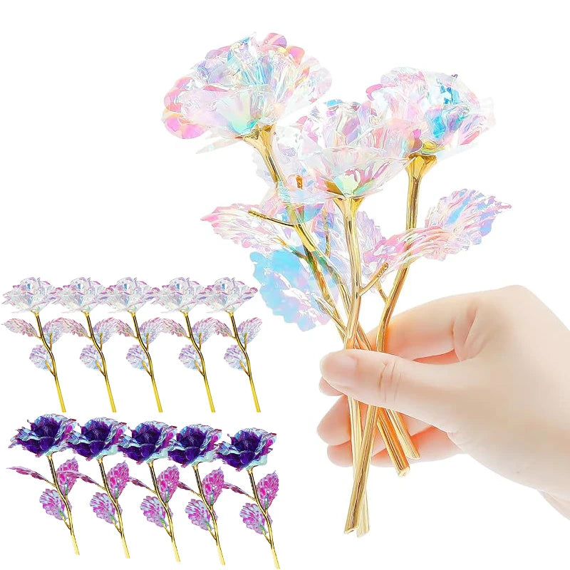 Luminous Artificial Crystal Rose Bouquet for Romantic Occasions - 1