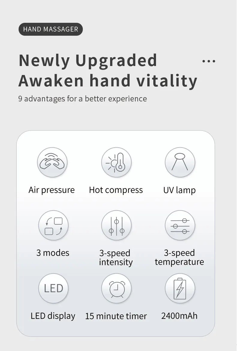 Electric Hand and Wrist Compression Massager with Heat - 8
