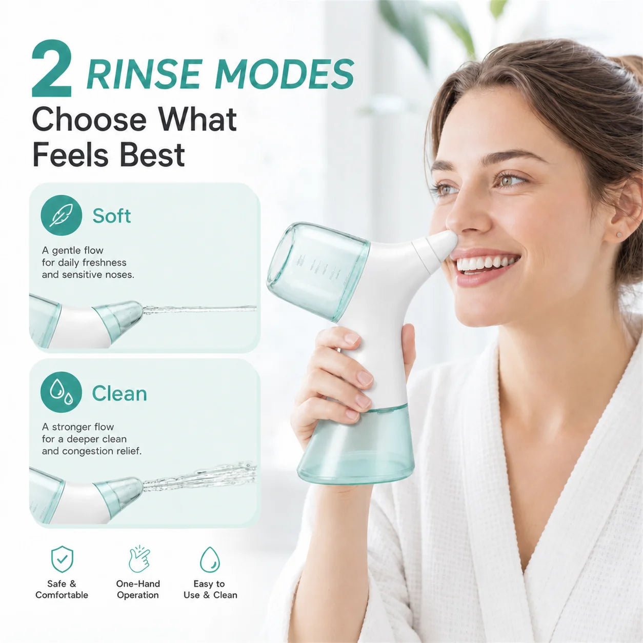 Electric Nasal Irrigator for Sinus Congestion Relief - 2