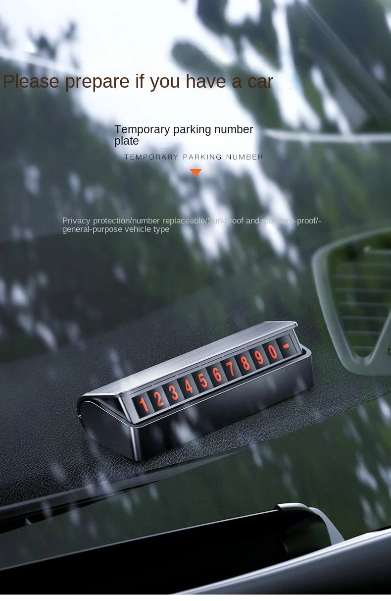 Luminous Temporary Parking Number Plate for Car