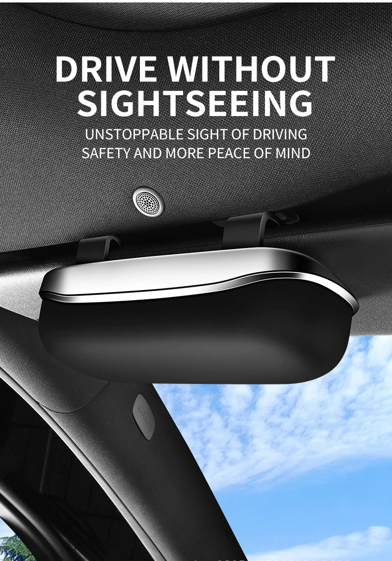 Portable Car Sun Visor Sunglasses Holder Case