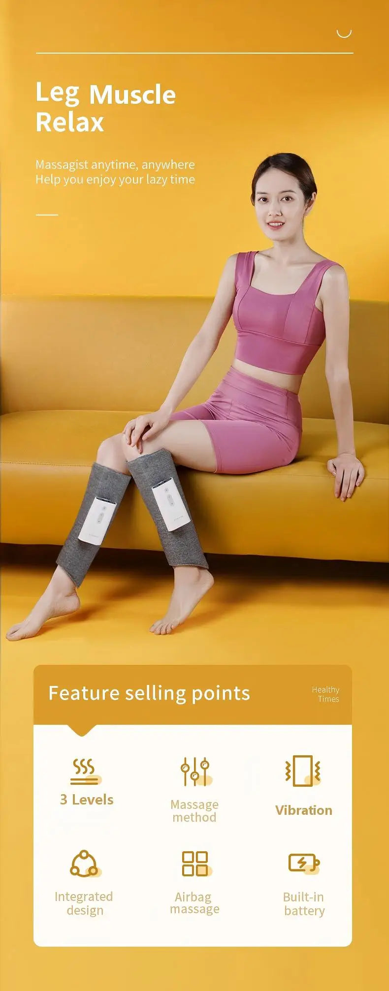 Cordless Air Compression Leg Massager for Muscle Relief