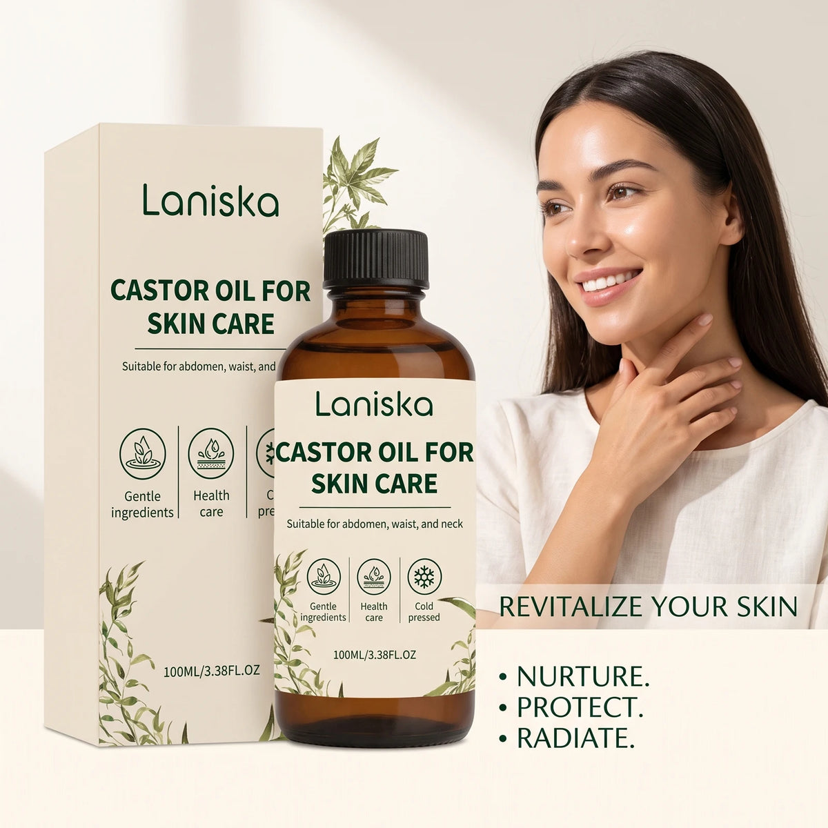 Cold Pressed Castor Oil for Body Hydration and Skin Elasticity