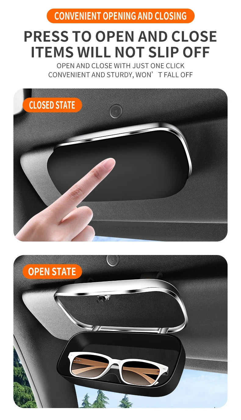 Portable Car Sun Visor Sunglasses Holder Case - 14