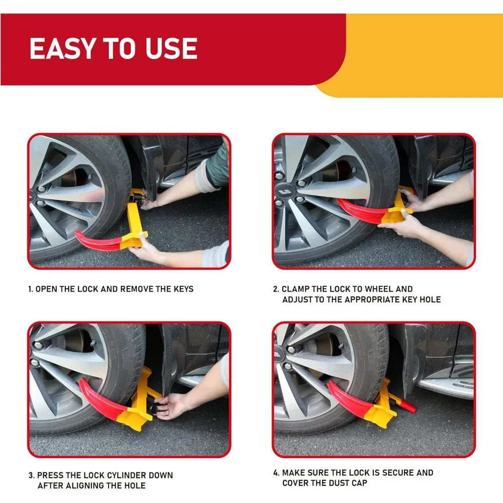 Heavy Duty Adjustable Anti-Theft Tire Wheel Lock - 5