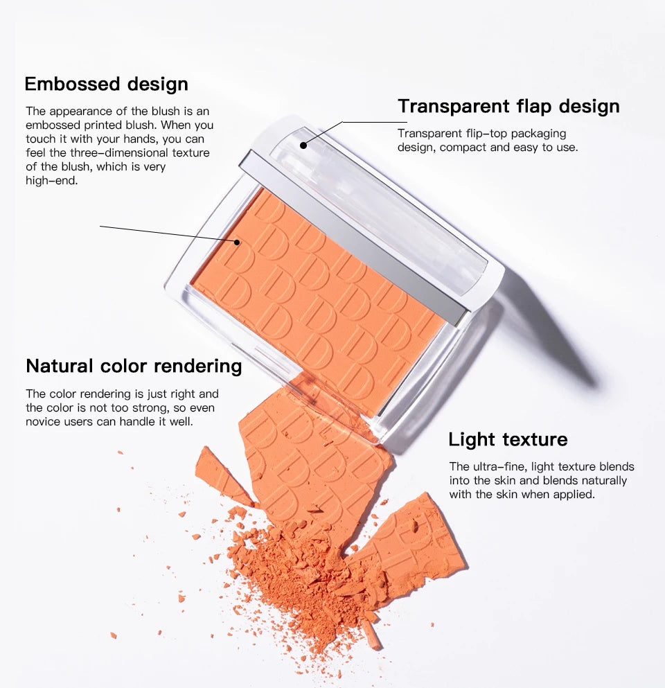 Matte Embossed Pigmented Face Blush Palette - 9