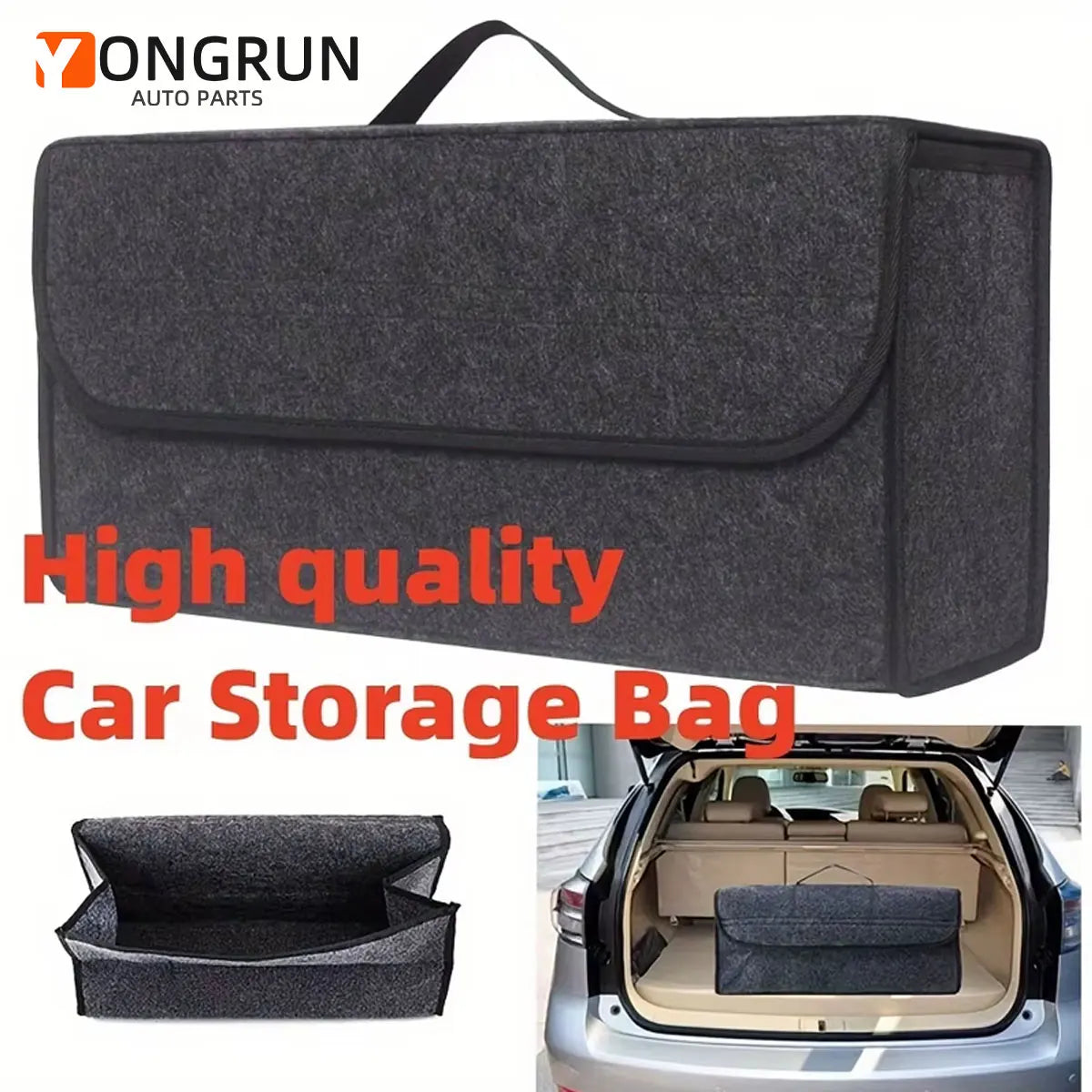 Portable Car Trunk Organizer Felt Storage Bag for Auto Tools - 1