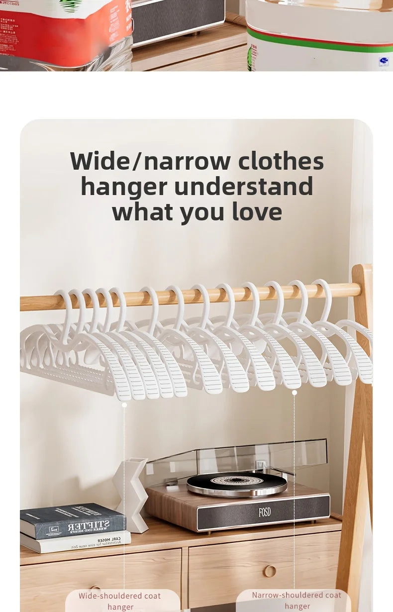 10 Pack Short Neck Clothes Hangers Space Saving Non Slip Coat Racks
