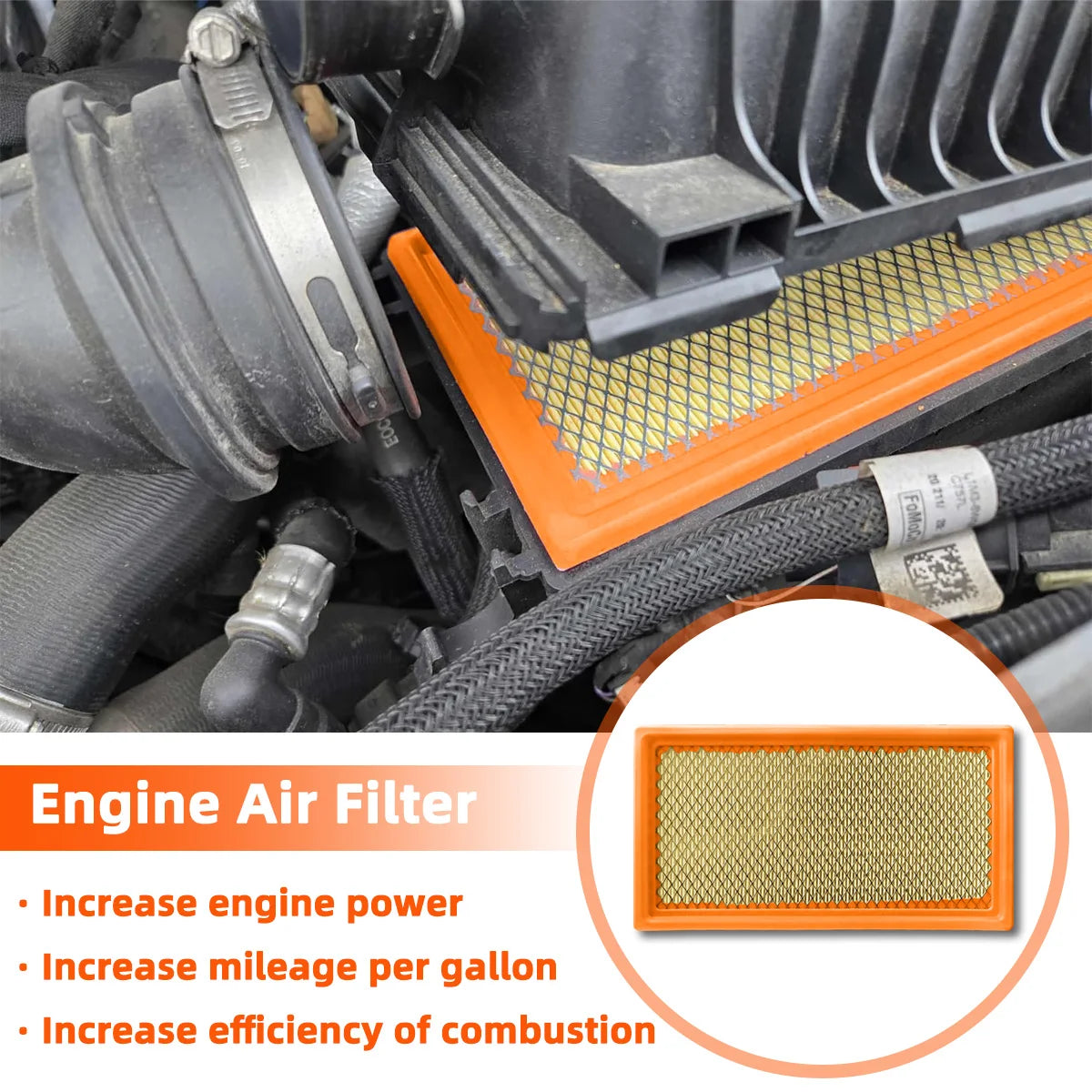 Replacement Engine Air Filter for Ford, Lincoln, and Mazda